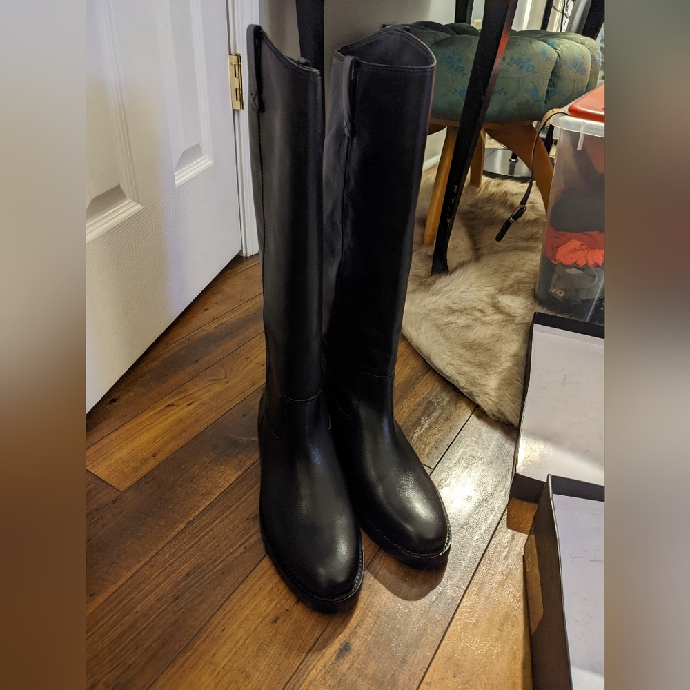 JCrew Black Leather Riding Boots 10.5